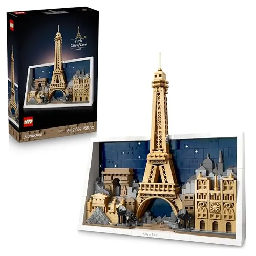 LEGO Architecture París: Ciudad del Amor - Maqueta 3D de Miniatura para Adultos - Decoración de Pared para el Hogar con Iconos Parisinos Inc. Torre Eiffel y Notre Dame - Regalo para Viajeros 21064