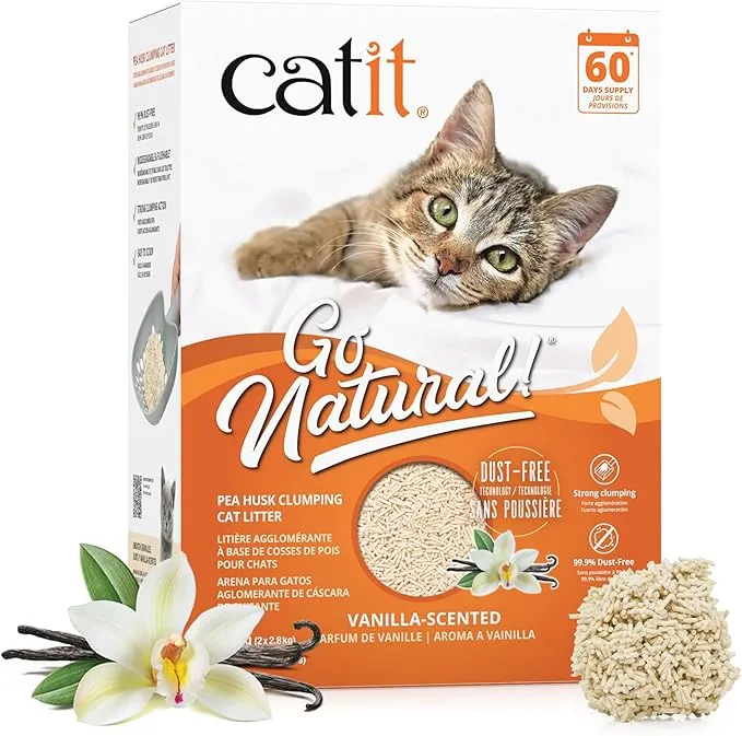 Catit Go Natural! Arena Guisantes, Aroma Vainilla 5.6 kg