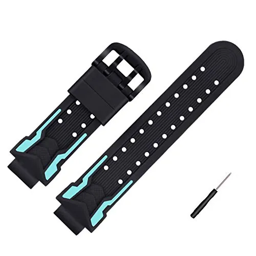 Coholl Kids Smart Watch Bandas de repuesto para de 15mm,compatible con IMOO PTHTECHUS PROGRACE INIUPO YENISEY Silicona Correa de reloj,regalo para niñas y estudiantes,Negro-verde