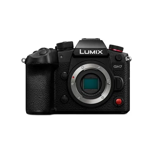 Panasonic Lumix DC-GH7E Micro Cuatro Tercios Cuerpo Cámara Sin Espejo, 25,2 MP, C4K/4K 4:2:2 60/50p, AF Híbrido Fases, IS Activo, 32 bits, OLED, Negro