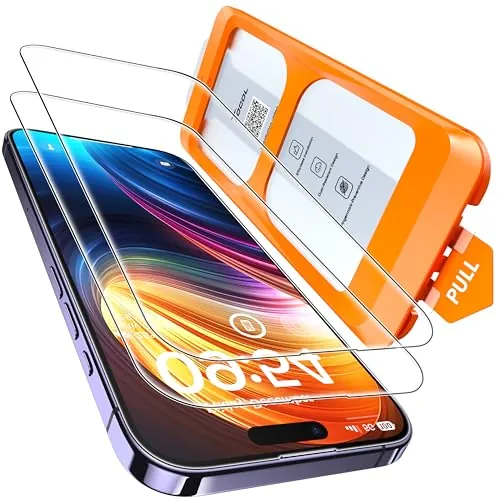 TOCOL 2 Piezas Protector Pantalla para iPhone 14 Pro, Instalación Fácil