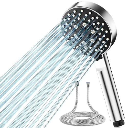 Magichome Alcachofa de Ducha con Manguera de 2 m, Alta Presión con 5 Modos de Chorro, Diseño Turbo, Ducha de Mano Ahorradora para Baja Presión de Agua