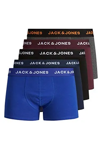 Jack & Jones Jacblack Friday Trunks 5 Pack Ltn Bóxer, Hombre, Multicolor, L
