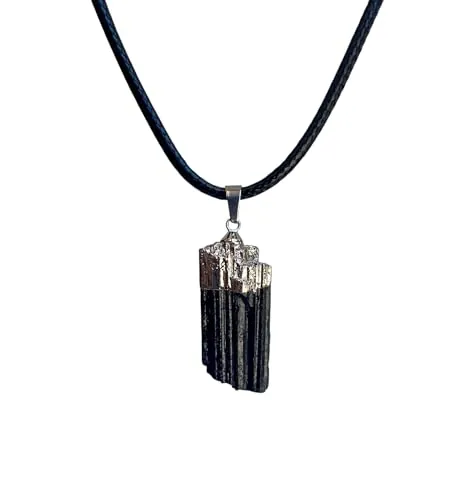 Netuza Colgante de Piedra Turmalina Negra en Bruto - Sin Pulir - Energía y Protección