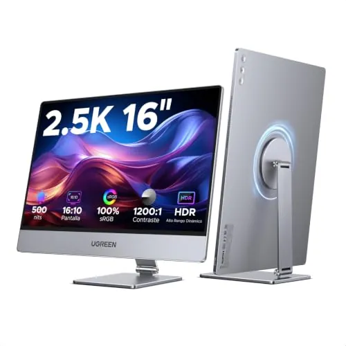 UGREEN 2.5K Monitor Portátil de 16 Pulgadas QHD Pantalla