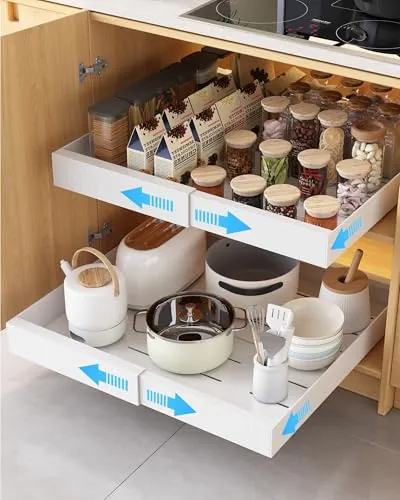 UMDONX 2 Paquete Organizador Armario Cocina Cajones Extraibles Adhesivos