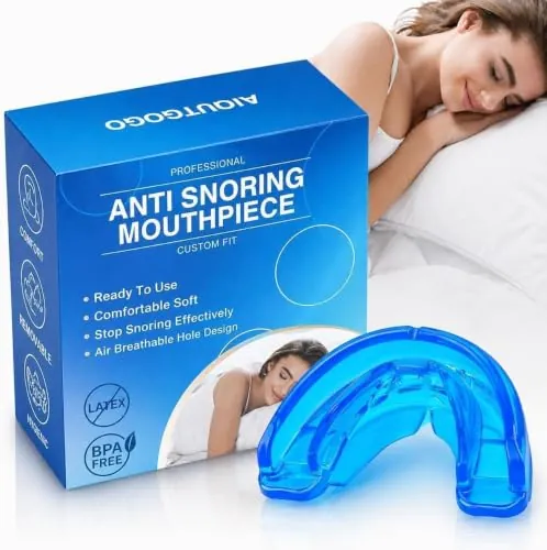 AIOUTGOGO Férula Antironquidos, Anti Ronquidos para Dormir, Listo para usar, Dispositivo Anti Ronquidos - Reutilizable, Ayuda a Reducir los Ronquidos, ideal para el uso Nocturno - Azul