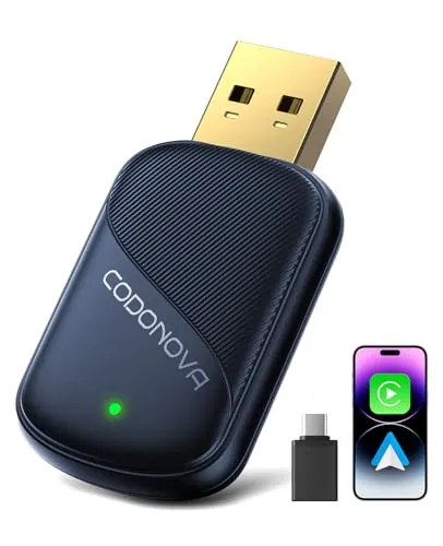 CODONOVA Mini CarPlay Inalámbrico y Android Auto para Navegación GPS, Azul