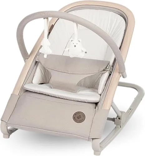 Maxi-Cosi Kori Hamaca Bebé 2 en 1, Arco de Juegos, 0-15 kg, Classic Beige | Balancín Bebé, 0–2 Años, 3 Posiciones de Reclinación una Sola Mano, Arnés Easy-in, Ligera y Compacta, Eco Care