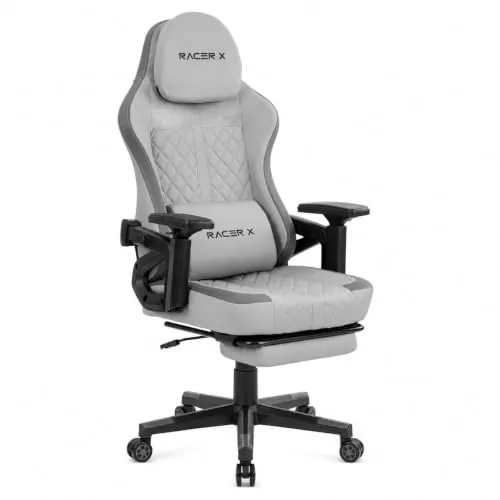 Silla Gaming Racer X Ergonómica Racing Sillón Gamer Profesional Videojuegos,Ordenador, Oficina, Escritorio. Reposabrazos. Cojín Lumbar y Reposacabezas. Giratoria, Regulable en Altura y reclinable.