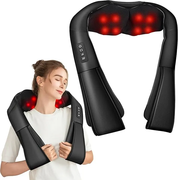 Brelley Masajeador Cervical y Espalda, Masaje con Calor Relajante, Ideal para Aliviar el Dolor Muscular, Regalo para Mujeres y Hombres, Mamá y Papá