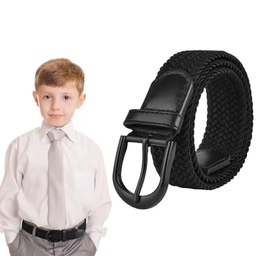 flintronic Cinturón Elástico Trenzado para Niños y Niñas - Ajustable, Tejido Elástico para Pantalones Vaqueros, Informal, Escolar, Uniforme, Jeans - 66 CM
