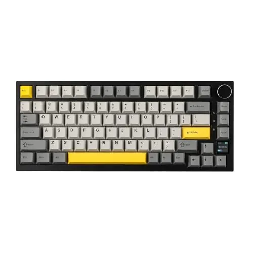 EPOMAKER Ajazz AK820 Pro 75% Gasket Teclado Mecánico Inalámbrico/Bluetooth/USB-C, Iluminación RGB, con TFT Pantalla y Foam insonorizantes para Mac/Win/PC (Grey, Ajazz Flying Fish Switch)