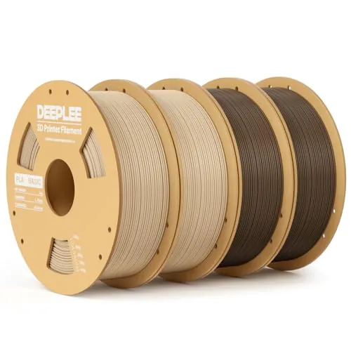 DEEPLEE Filamento PLA Basic 1.75 mm, Pack 4 x 1 kg, 2 Beige + 2 Marrón