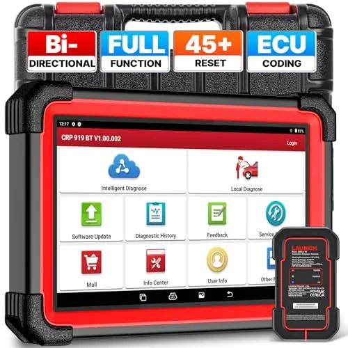 LAUNCH X431 CRP919E BT OBD2 Maquina Diagnosis Coche Multimarca Español, Scanner Control Bidireccional, NivelOE, CANFD&DOIP, FCA SGW, Codificación ECU, 45+ Funcíon Reinicio, 2 Año Actualización