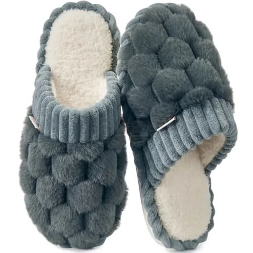 Misolin Zapatillas de Casa Mujer Invierno Espuma de Memoria Pantuflas