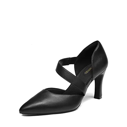 DREAM PAIRS Zapatos Tacón Alto Mujer,Size 40,Negro-PU,SDPU2350W