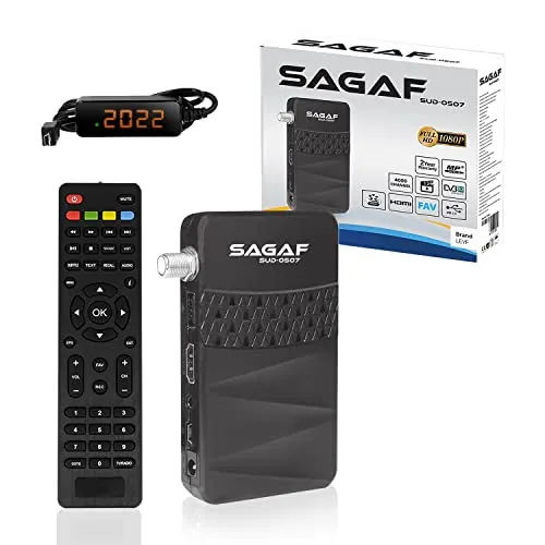 LEYF Sagaf Sud - 0507 Mini Satelite Receptor - DVB - S2 - Full HD 1080p Receptor de Satélite Digital - Decodificador Receptor Satelite (HDTV, Scart, USB) Sólo para Canales alemanes