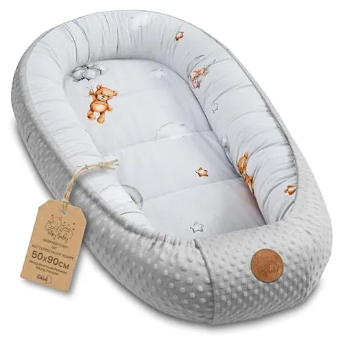 Totsy Baby Nido bebé recién Nacido 90x50 cm - Reductor Cuna Cuco de colecho Minky Winter cálido Capullo Ideal para moisés, góndola y Viaje Ositos de Peluche