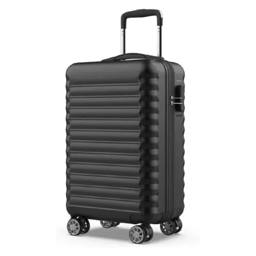 NUMADA - Maleta de Viaje Cabina Upfly 20' ABS (53x33,5x22cm) con Cierre de Combinación y 4 Ruedas Dobles 360. Maleta de Mano Rígida Resistente, Ligera con Interior Compartimentado | Negro