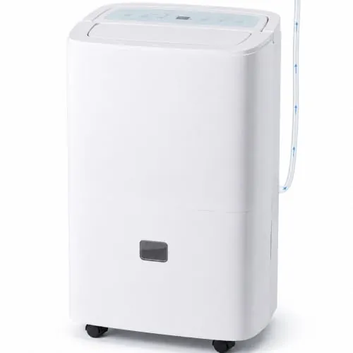 Megonia Deshumidificador Silencioso Bomba Automático: Control Humedad 90L/Día 240m² 43dB Bajo Consumo para Baño Habitación Cocina Garaje Sótano Apartamento Trastero Lavandería