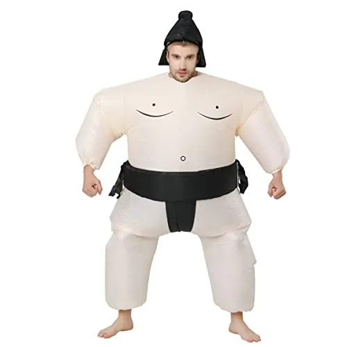 FXICH Traje Sumo Inflable - Disfraz de Carnaval/Halloween con Adultos, Traje Hinchable Cosplay Fiesta Navidad Talla Única 150-190cm