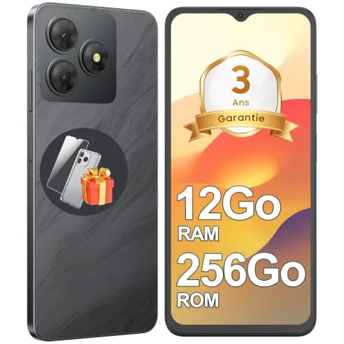 FLAT 2 Telefono Movil Android, 12GB+256GB/2TB, Dual SIM, 6,56" 90Hz, Negro