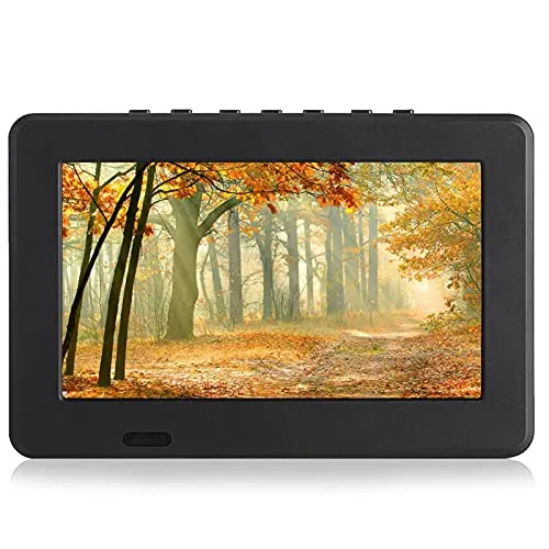 7 Pulgadas TV portátil, LED pequeña Televisión Dos Altavoz TV Digital con 1200 mAh baterías Recargables y Mando a Distancia para cámara, Cocina, Caravana, Coche