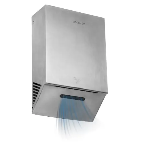 Cecotec Secamanos Eléctrico y Compacto de Acero Inoxidable AeroDry Turbo