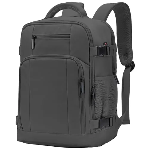 ZHXX Mochila Viaje Cabina Avion 40x30x20,Mochila Cabina para Ryanair,Bolsa de Viaje Ryanair 40x20x30 Es Impermeable,Equipaje de Mano con Puerto de Carga y Bolsillo Antirrobo.Gris