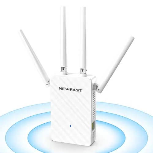 NEWFAST Repetidor WiFi 300Mbps Amplificador Señal Wi-Fi 2,4GHz Banda Amplificador WiFi para el Casa/Oficina, Fácil de Instalar