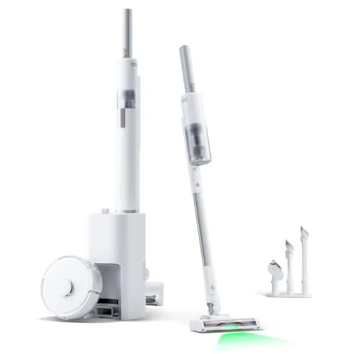 SwitchBot K10+ Pro Combo Robot Vacuum con Dual Auto-Empty Dock per 70 giorni di pulizia, Aspirapolvere Senza Filo con Luci LED per la Pulizia dei Capelli Degli Animali Domestici