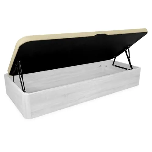 Duérmete Online - Canapé Abatible de Madera Súper Reforzado Gran Capacidad con Apertura Lateral, Transpirable y Resistente, Esquinas Redondeadas, 90 x 190, Polar