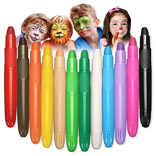 Beesjuy Pinturas Cara para Niños,12 Colores Pinturas para La Cara