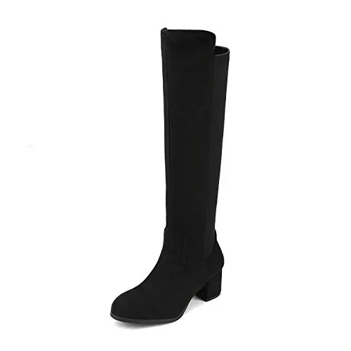 DREAM PAIRS Botas Caña Larga Rodilla,Negro,40.5