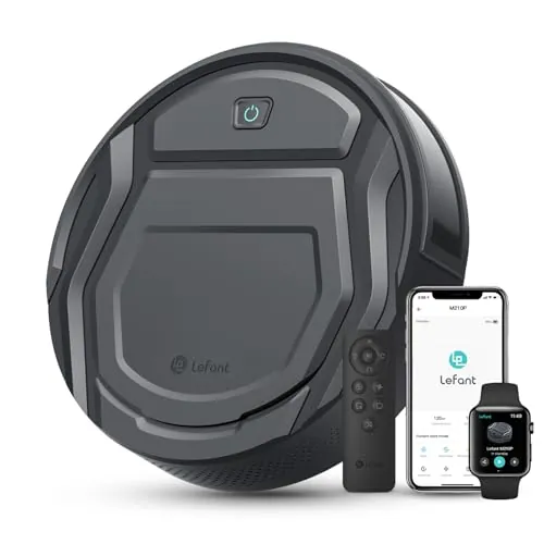 LEFANT M210 Pro Robot Aspirador, 2200Pa de Succión, 120 Min de Autonomía, 6 Modos de Limpieza, Ideal para Pelo de Mascotas y Cabello, para Suelos de Madera, Control por Wi-Fi/App/Alexa, Gris con Mando