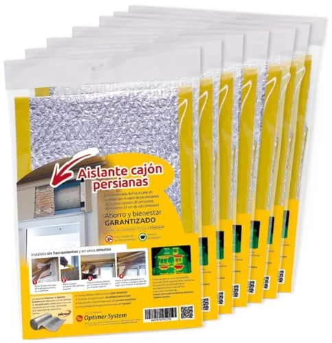 Aislante Persianas Cajón Autoadhesivo Aluminio 1.20x0.25m Pack 7
