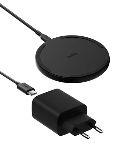 Belkin BoostCharge Cargador Inalámbrico Qi, Carga Rápida 15W - Negro