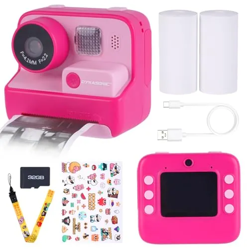 Cámara Infantil instantánea DYNASONIC (2ª Generación). Camara de Fotos Digital y Video para niños. 48MP. 2,5k UHD. Incluido Tarjeta SD 32GB, Regalo para niños y niñas de 3 a 14 años