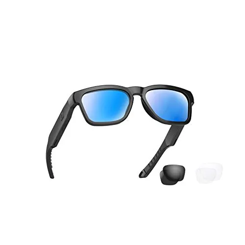 OhO sunshine Audio Sunglasses,Voice Control and Open Ear Style Listen Music and Calls with Volumn UP and Down, Bluetooth 5.0 Smart Glasses and IP44 Waterproof Feature for Outdoor Sports