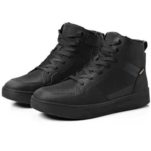 RIDEIRON Botas Moto Hombre Zapatos Moto Norma CE | Suela Antideslizante Impermeables Transpirables Cremalleras Laterales y Soporte para el Tobillo