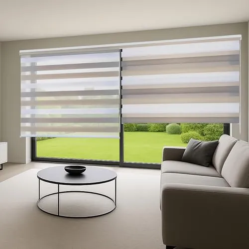 Estores Noche y Día de Calidad con Doble Tejido Elegantes para Ventanas de Interior y Puertas. Elige la privacidad y el Paso de la luz STORESDECO Tricolor 140 x 180 cm (Ancho x Largo)