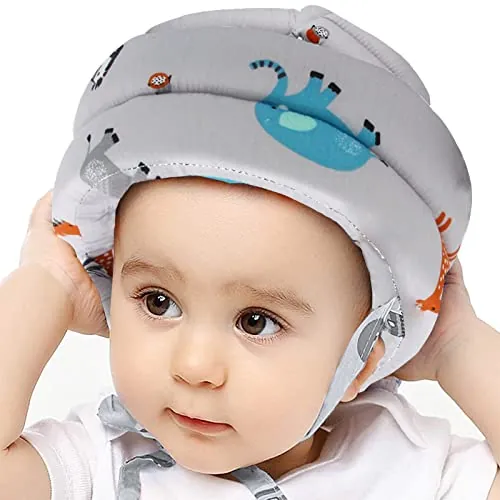 Proteccion Cabeza Bebe, IULONEE Infantil Sombreros de Protección Hijo Casco Antigolpes Bebé Chichonera Cabeza para Niños Que Aprenden a Caminar (Gris)