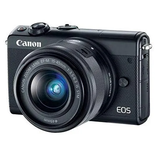 Canon EOS M100 BK M15-45 S - Cámara con sensor APS-C de 24.2 MP (DIGIC 7, Dual Pixel CMOS AF, pantalla táctil LCD de 8 cm, Full HD a 60P) negro - Kit Cuerpo con Objetivo EF-M 15-45 mm
