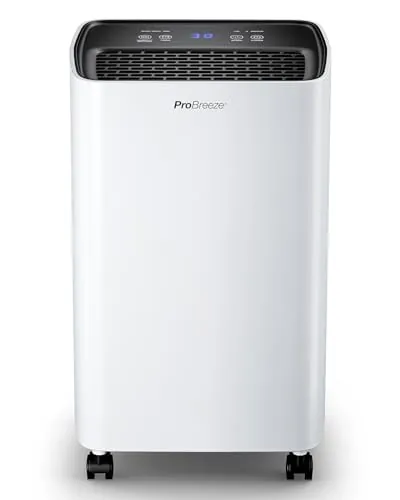 Pro Breeze Deshumidificador con compresor 12L y depósito de agua 2L, secado de ropa y sensor de humedad - Deshumidificador portátil temporizador 24H humedad, moho y condensación. Habitaciones (20m²)