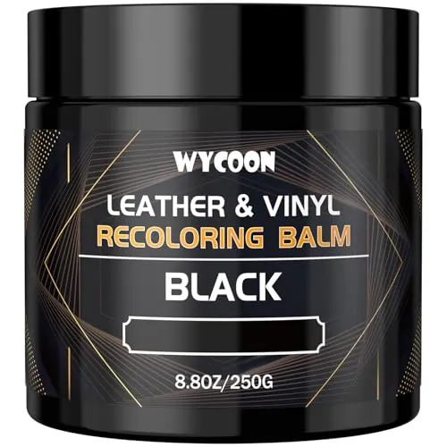 WYCOON Reparador de Cuero Negro - Pintura y Tinte para Cuero, Bálsamo para Recolorar Cuero para Sofás, Muebles, Asientos de Coche, Zapatos, Chaquetas | Restaura Cuero Rayado y Desvanecido