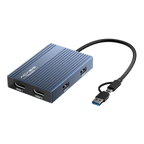 ACASIS USB C to Dual HDMI DisplayLink Docking Station, 4K@60Hz, 100W PD