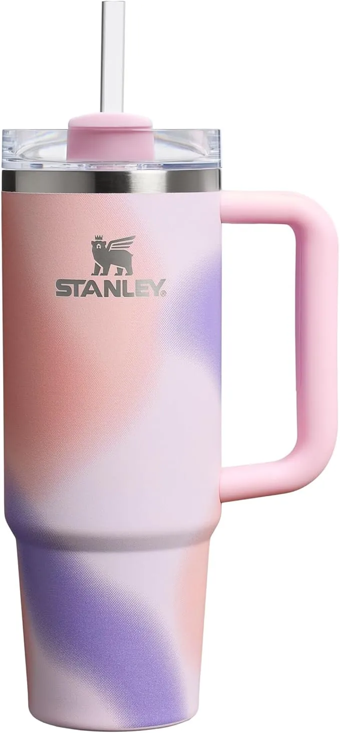 STANLEY Quencher H2.0 FlowState Tumbler 0.89L - Termo Conserva el Frío 9 Horas - Helada Durante 40 Horas - Botella Agua Acero Inoxidable - Taza Termica - Vaso Termico Sin BPA - Rose Petal Motion