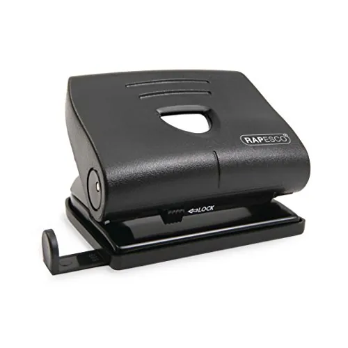 Rapesco PF8700L1 Perforadora 2 Agujeros 820-P, Capacidad 22 Hojas, Negro