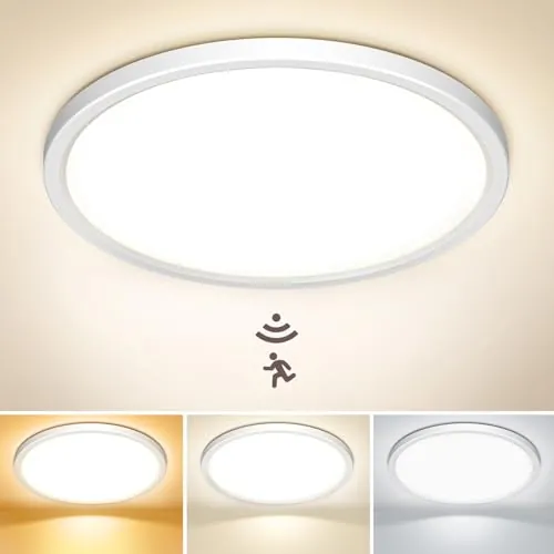 NIBSHOOM Plafon LED Techo con Sensor de Movimiento Ø30CM